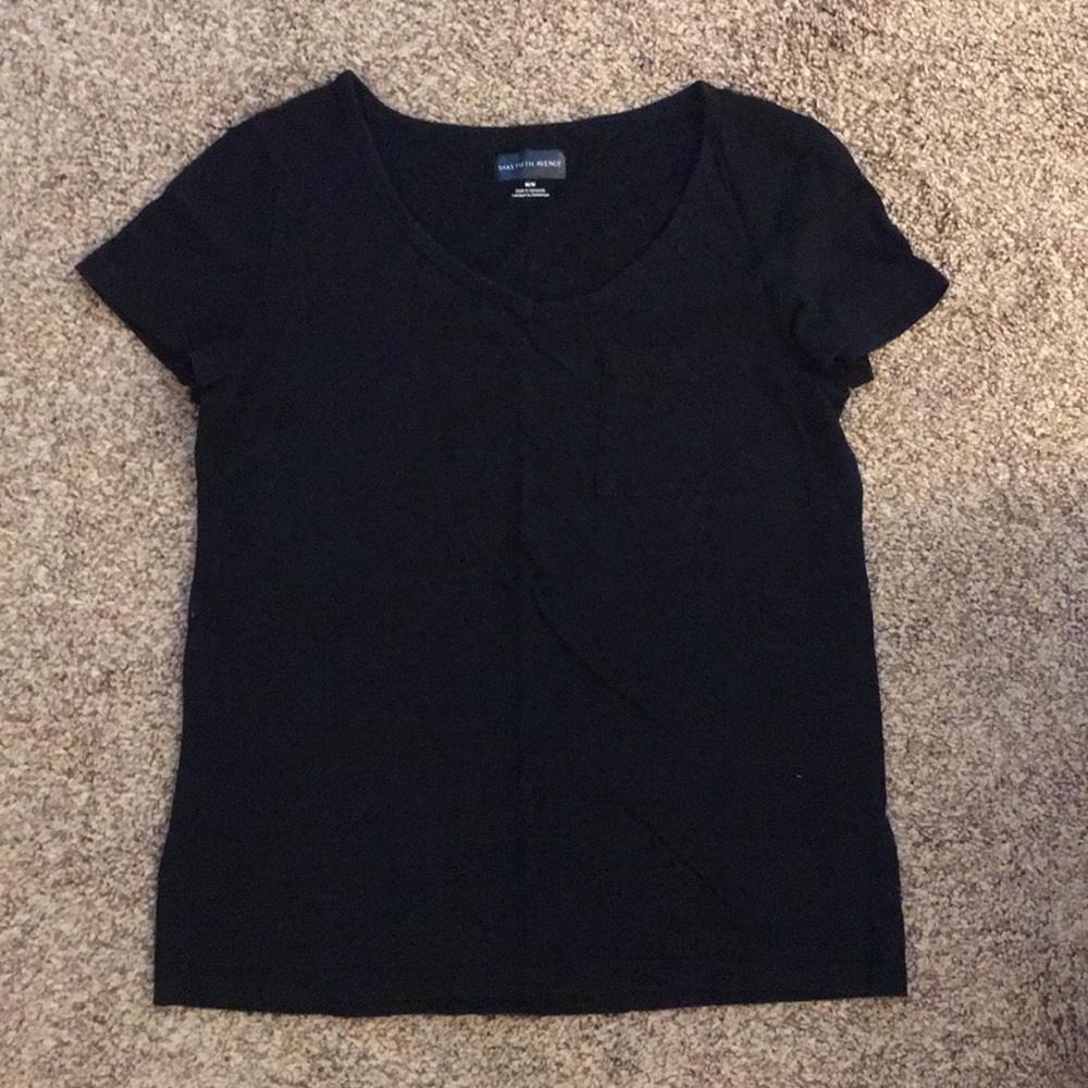 Saks Fifth Ave Black Short Sleeve Top